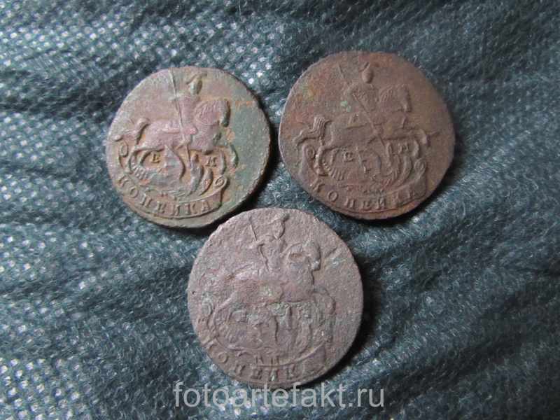 монета 1 копейка екатерина 2